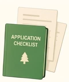 Application checklist binder illustration